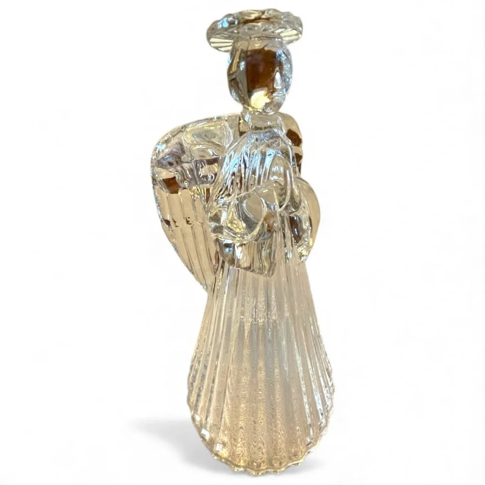 Set of 2 vintage crystal angels, candle holders, excellent condition